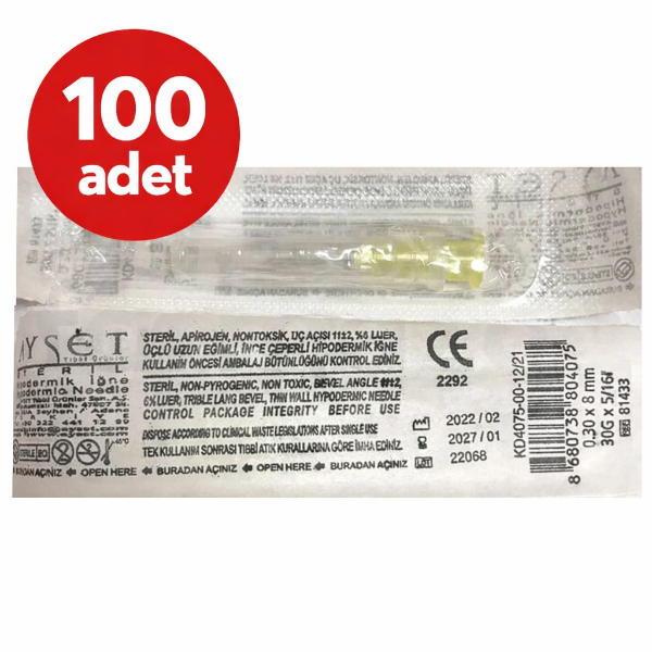 Ayset Mezoterapi İğne Ucu 30G x 8 mm 100'lü